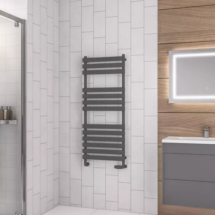 Eastbrook Tunstall 1200 x 500 Towel Rail Matt Anthracite