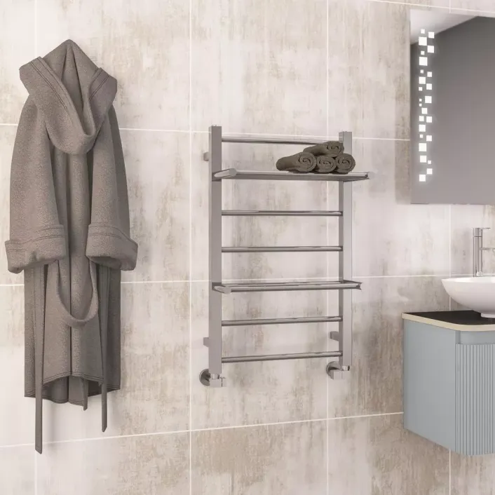 Eastbrook Velino Stainless Steel Towel Rail 800 x 500 Mirror Polished
