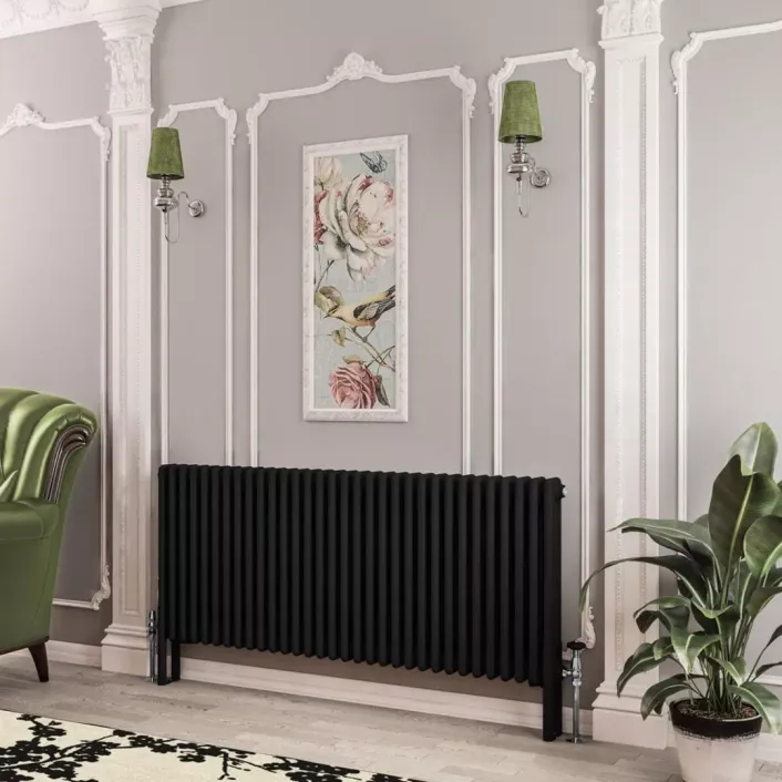Eastbrook Imperia 3 Column Radiator 600 x 1460mm Matt Black