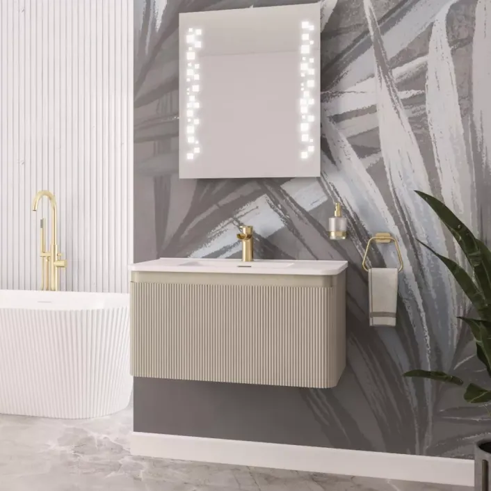 Eastbrook Belice 80cm Wall Hung Vanity Unit - Cashmere