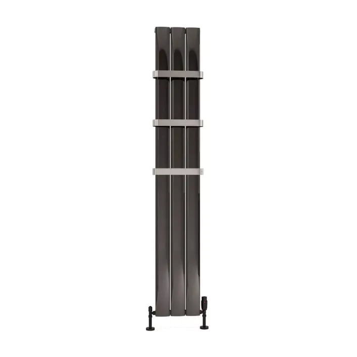 Eastbrook Malmesbury 1800 x 280 Aluminium Radiator Black Effect