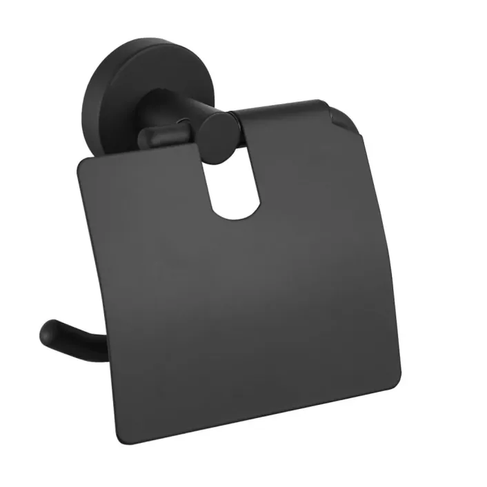 Eastbrook Genoa Covered Toilet Roll Holder - Matt Black