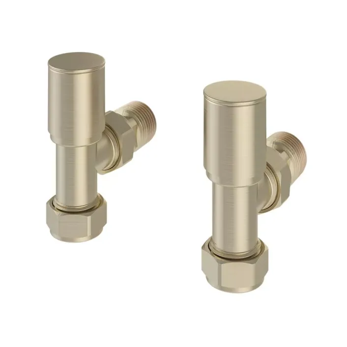 Eastbrook Angled Radiator Valves (Pair) Brushed Brass