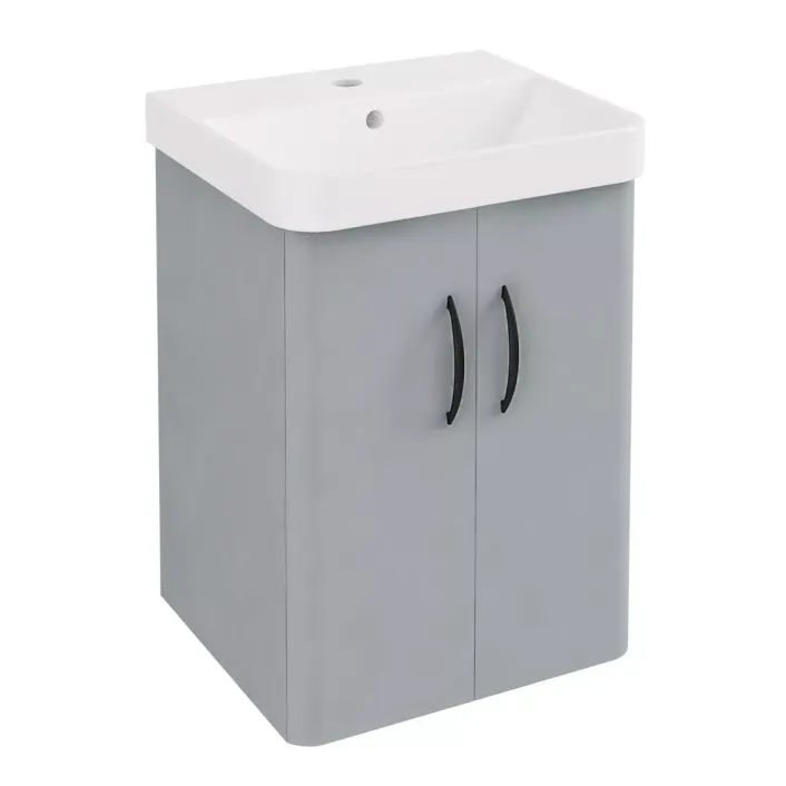 Eastbrook Cavone II 40CM 2 Door Wall Hung Basin Vanity Unit - Grey