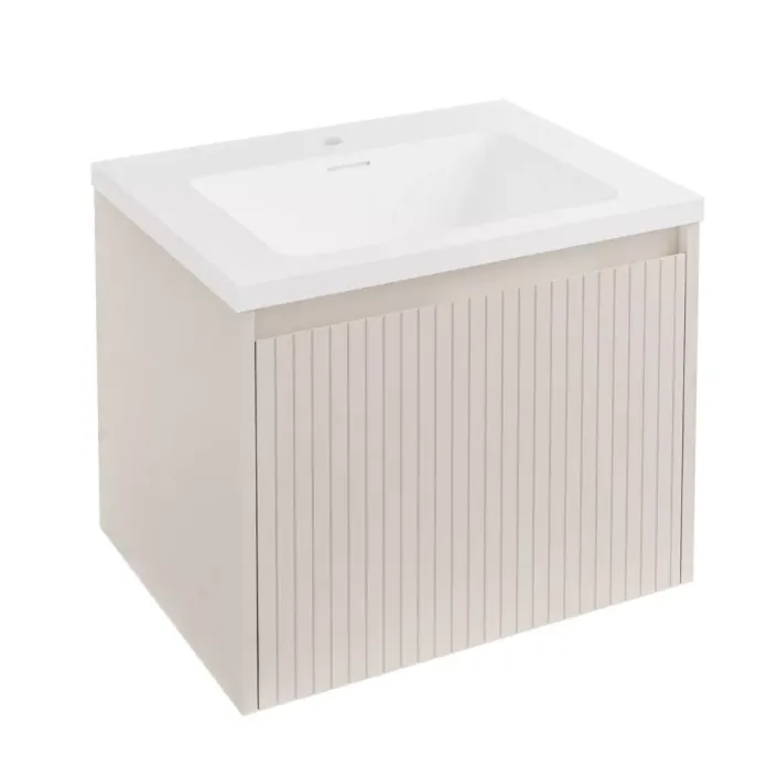 Eastbrook Stockton 60cm Fluted Wall Hung Unit 1 Drawer Cashmere