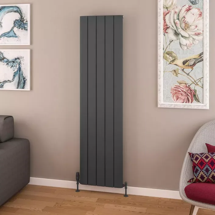 Eastbrook Withington 1800 x 470 Aluminium Radiator Matt Anthracite