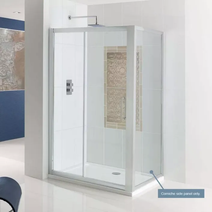 Eastbrook Corniche Easy Clean 1950mm x 1200mm Side Panel - Chrome