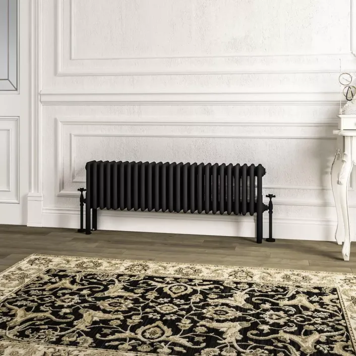 Eastbrook Imperia 4 Column Radiator 300 x 1145mm Matt Black