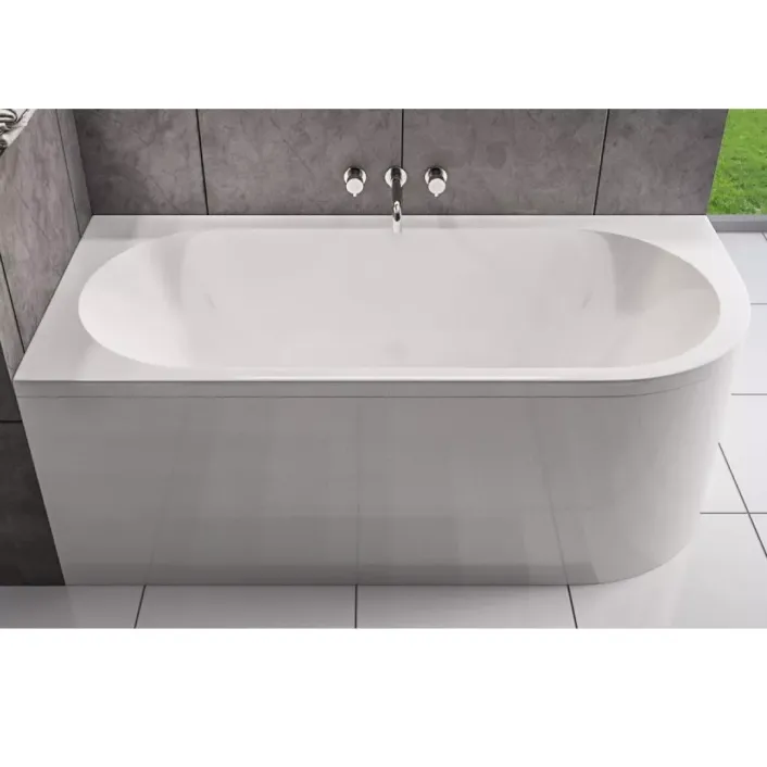 Eastbrook Biscay Double Ended (DE) 1600 x 725 x 440mm J-Shaped 5mm Bath - White