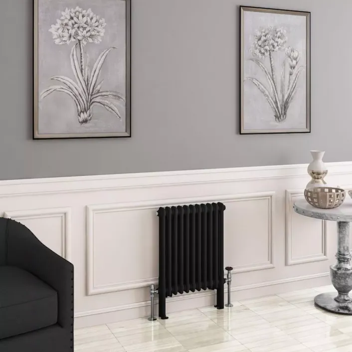 Eastbrook Imperia 2 Column Radiator 600 x 515mm Matt Black