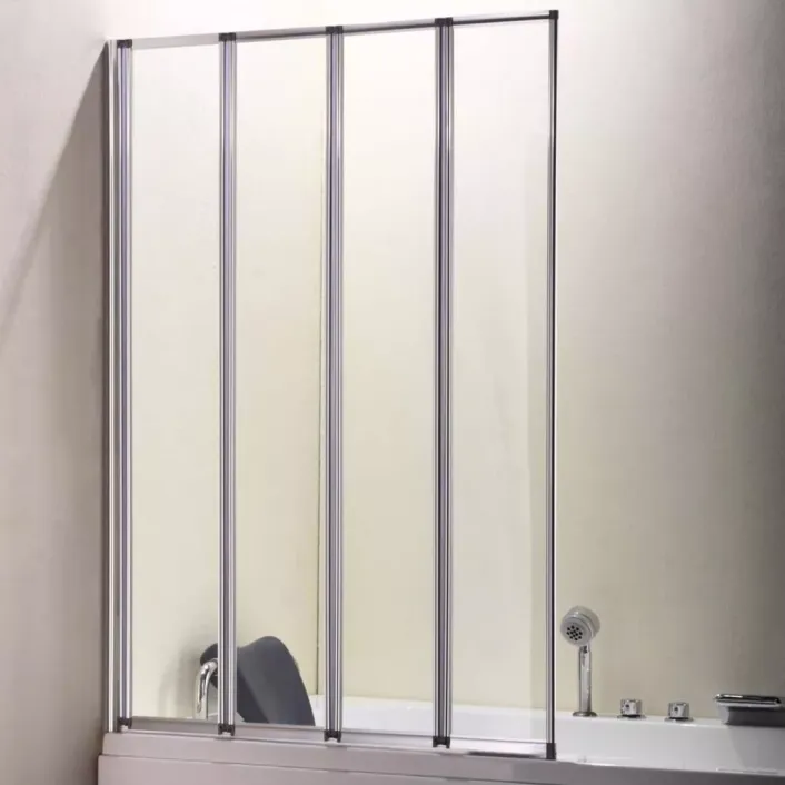 Eastbrook 5mm 1400 x 1000mm Bath Screen with 4 Fold Panels - Chrome