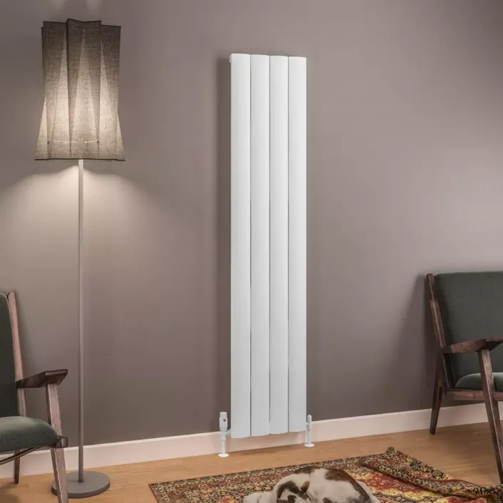 Eastbrook Tordino 1800 x 375 Aluminium Radiator Matt White