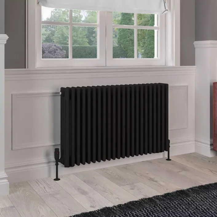 Eastbrook Rivassa 4 Column Radiator 600 x 1010mm Matt Black