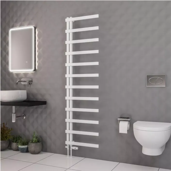 Eastbrook Platani 1800 x 500mm Towel Rail Matt White