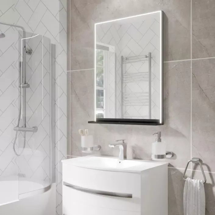 Eastbrook Arconi 800x600mm Framed LED Bathroom Mirror - Matt Black