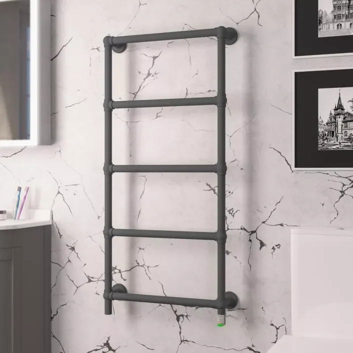 Eastbrook Kennet Dry Element Towel Rail 1200 x 600 Matt Anthracite