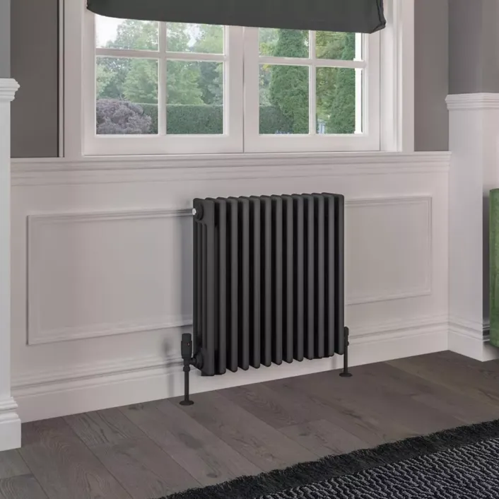 Eastbrook Rivassa 4 Column Radiator 600 x 605mm Matt Anthracite