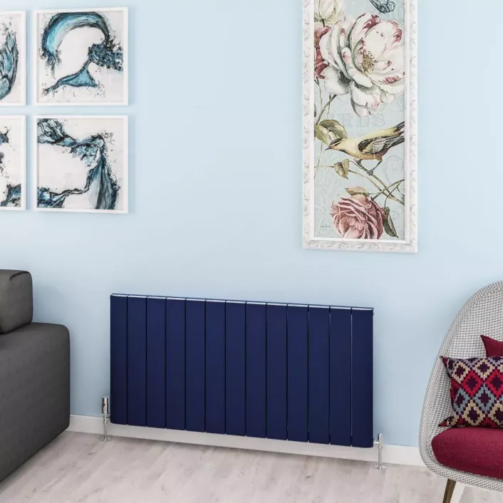 Eastbrook Withington 600 x 1230 Aluminium Radiator Matt Cobalt Blue