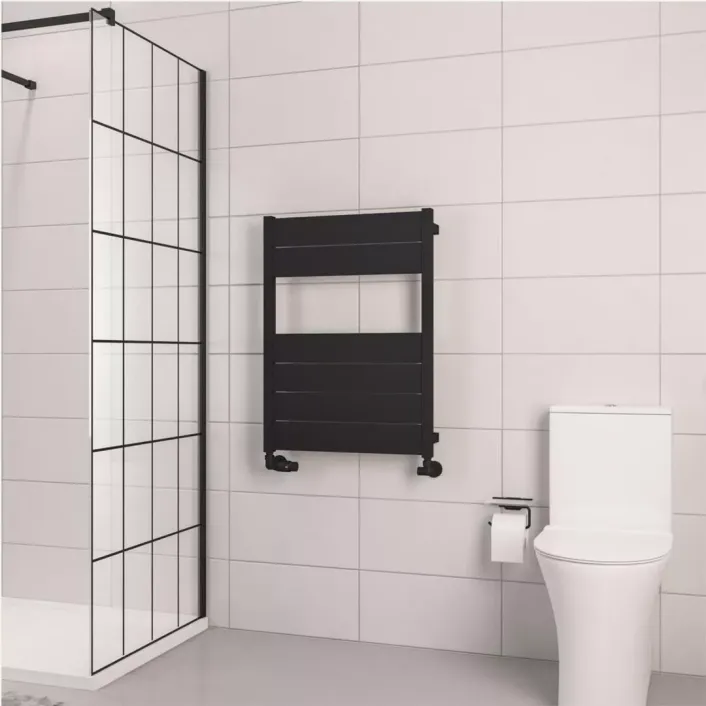 Eastbrook Kingswood Slimline 820 x 600 Aluminium Towel Rail Matt Black