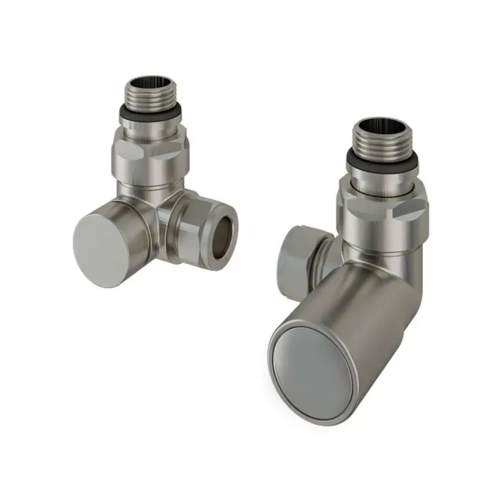Eastbrook Corner Radiator Valves (Pair) Brushed Nickel