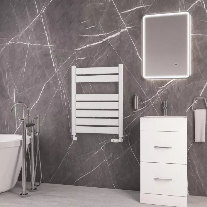 Eastbrook Santero 800 x 600mm Towel Rail Gloss White
