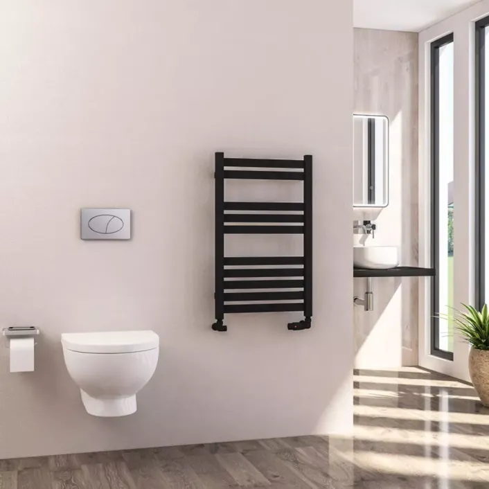 Eastbrook Defford 800 x 500mm Towel Rail Matt Black