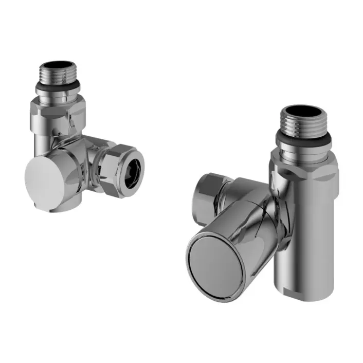 Eastbrook Corner Manual Dual Fuel Radiator Valves (Pair) Chrome