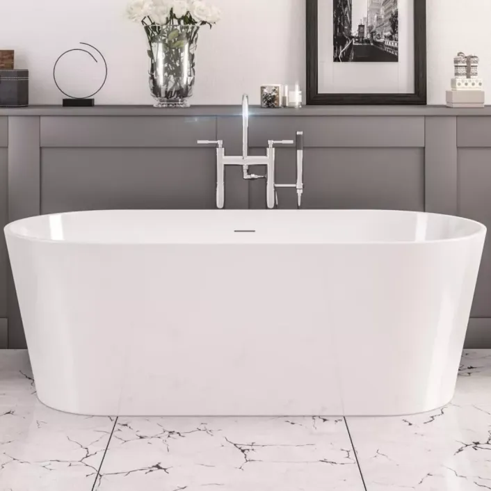 Eastbrook Lambeth 1590 x 740 x 560mm Freestanding Bath Inc Waste - White