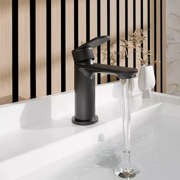 Eastbrook Elsted Basin Tap with Waste - Matt Black