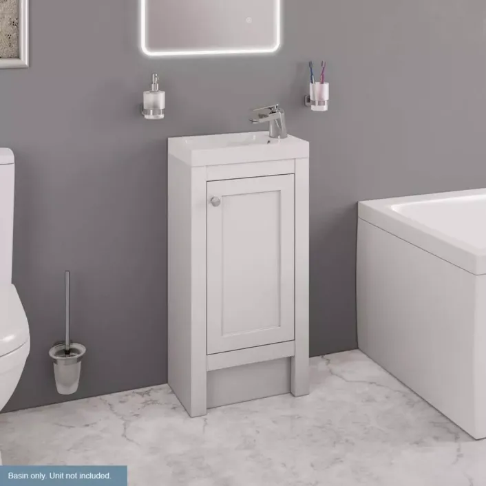 Eastbrook Hardwick Traditional 40cm x 25cm 1 Tap Hole Polymarble Basin - White