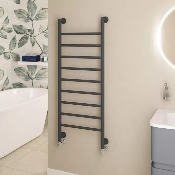 Eastbrook Eshton 1200 x 500mm. Towel Rail Matt Anthracite