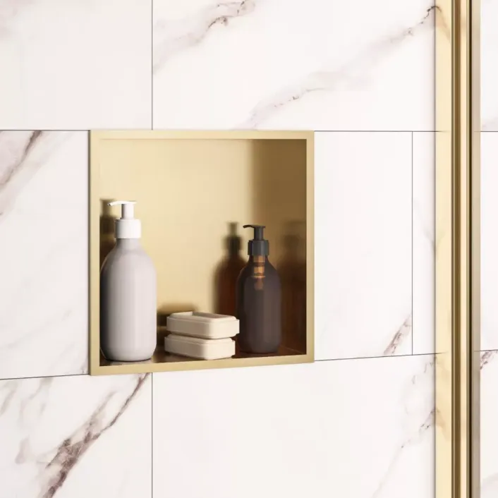 Eastbrook 300x300mm Shower Niche - Brushed Brass