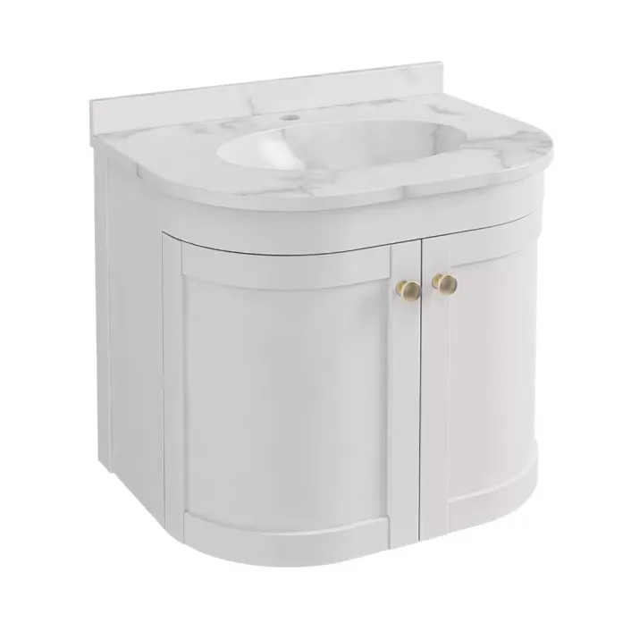 Eastbrook Hardwick 60CM 2 Door Basin Vanity Unit - Matt White