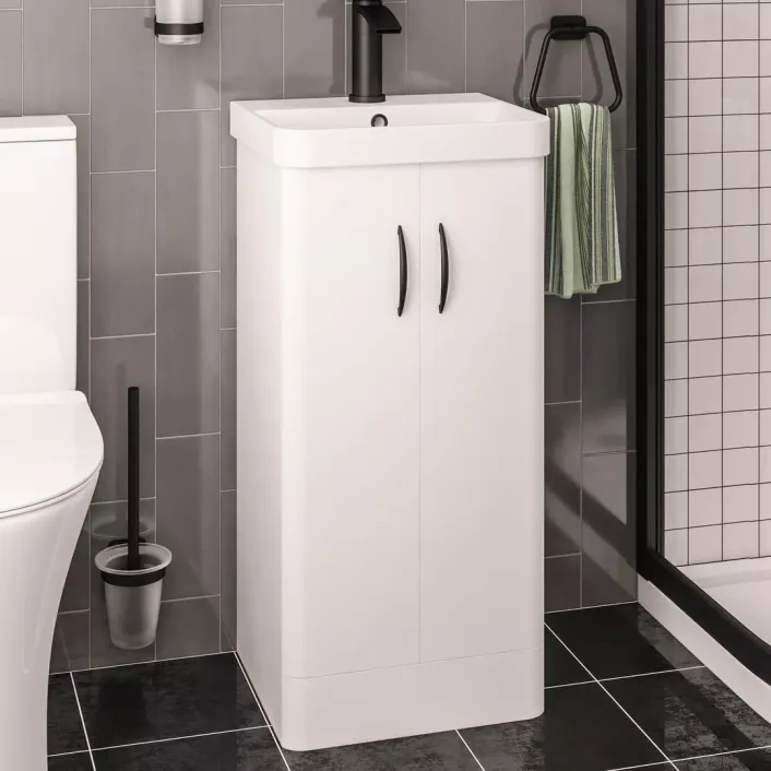 Eastbrook Cavone II 40CM 2 Door Basin Vanity Unit - White