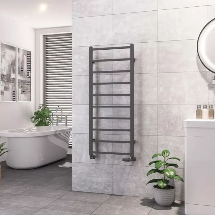 Eastbrook Tuscan Square Towel Rail 1200 x 500 Matt Anthracite