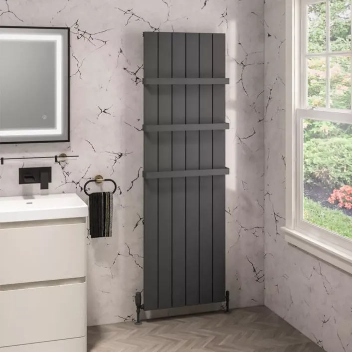 Eastbrook Charlton 1800 x 565 Aluminium Radiator Matt Anthracite