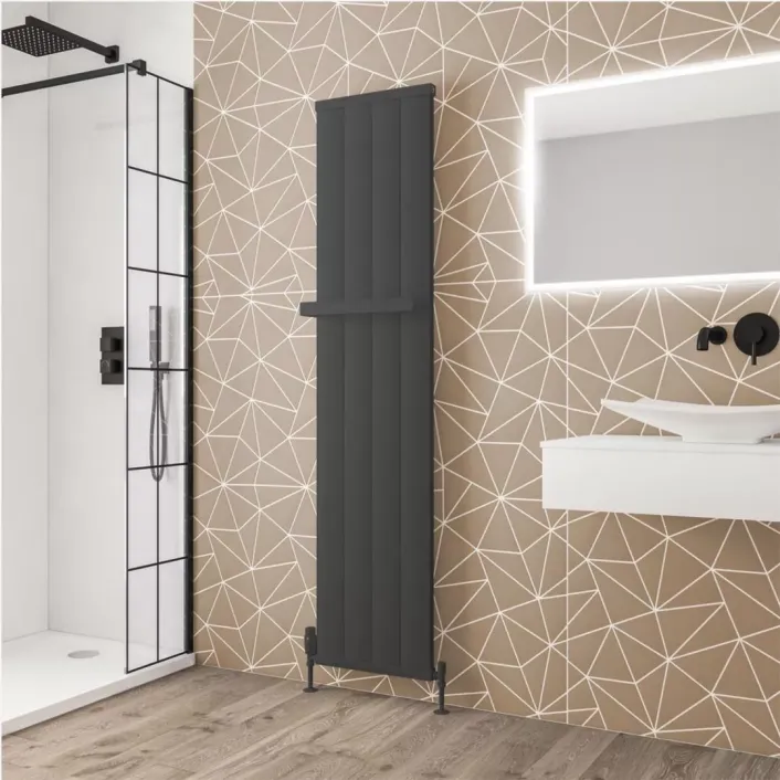 Eastbrook Kingswood Slimline 1800 x 410 Aluminium Radiator Matt Anthracite