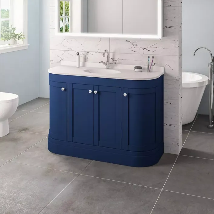 Eastbrook Hardwick 120CM 4 Door Basin Vanity Unit - Matt Blue