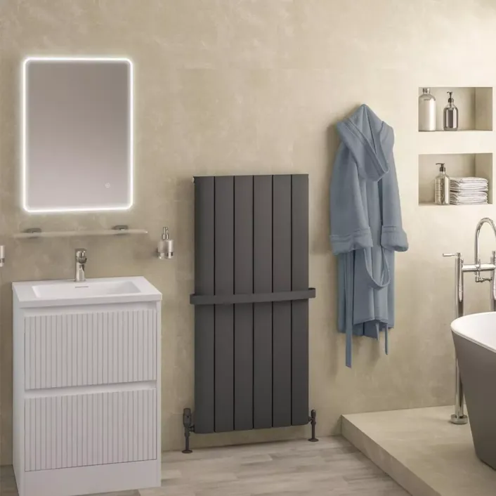 Eastbrook Withington 1200 x 565 Aluminium Radiator Matt Anthracite