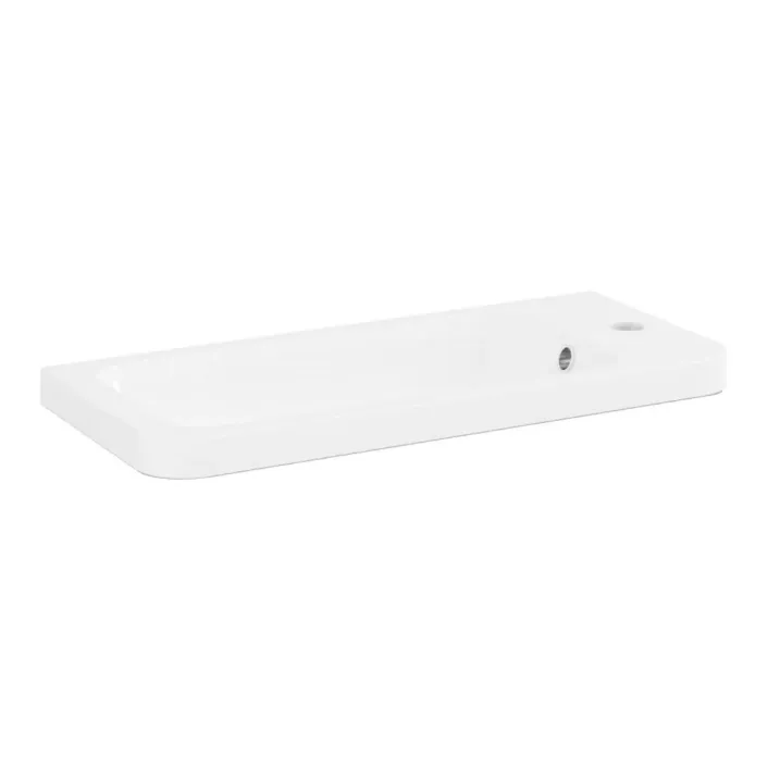 Eastbrook Cavone 50cm x 22cm 1 Tap Hole Cloakroom Basin with Overflow - Gloss White