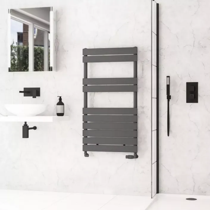Eastbrook Addington II Towel Rail 1110 x 600 Type10 Matt Anthracite