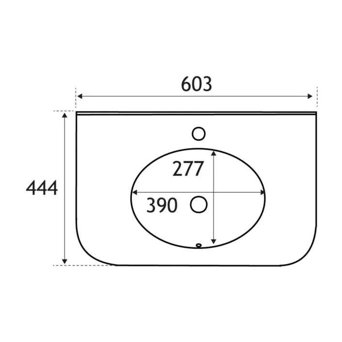 Eastbrook Hardwick Traditional 60cm x 44cm 1 Tap Hole Polymarble Basin - White