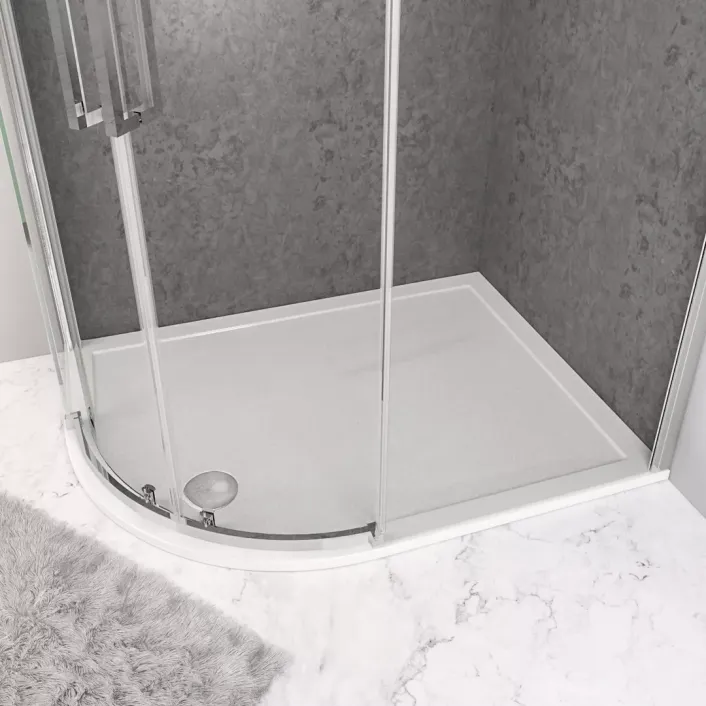 Eastbrook Corsair Anti-Slip 1100 x 800mm Offset Quad Left Hand (LH) 25mm Shower Tray - White
