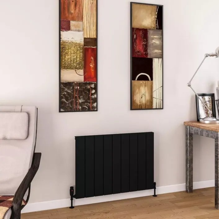 Eastbrook Charlton 600 x 850 Aluminium Radiator Matt Black