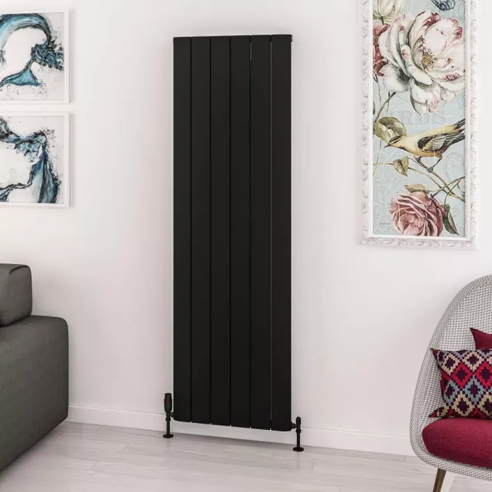 Eastbrook Withington 1800 x 565 Aluminium Radiator Matt Black