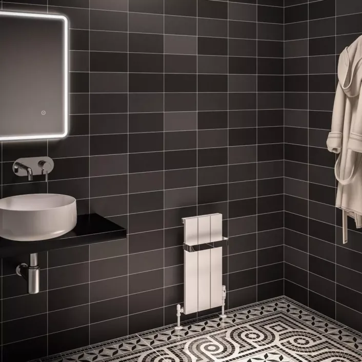 Eastbrook Rosano 600 x 280 Aluminium Radiator Matt White