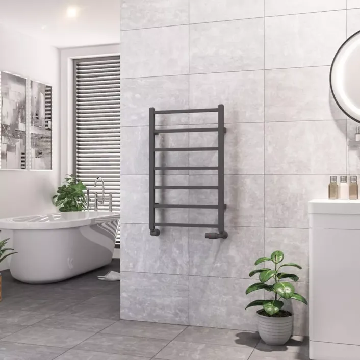 Eastbrook Tuscan Square Towel Rail 800 x 500 Matt Anthracite