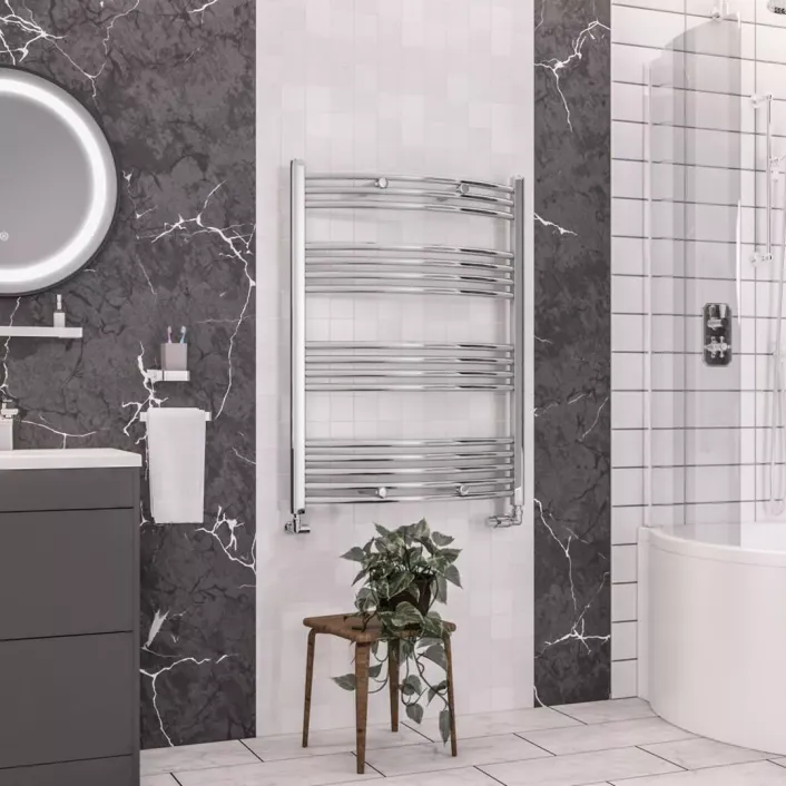 Eastbrook Wendover Curved Multirail 1000 x 750 Chrome