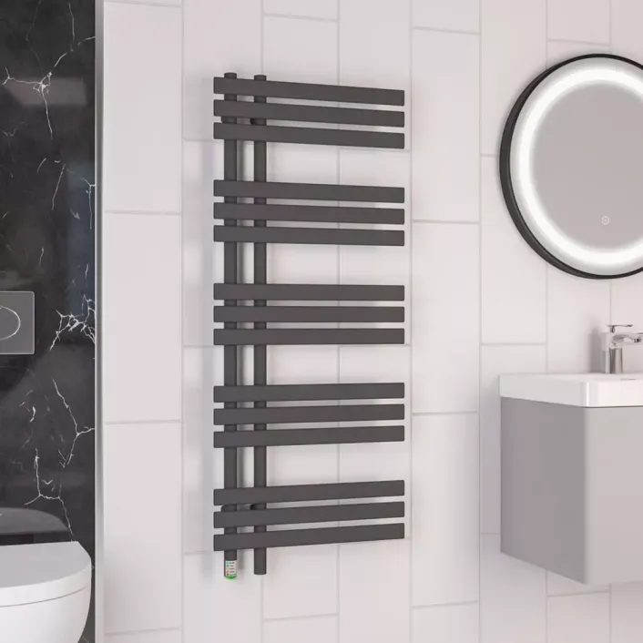 Eastbrook Loddon Dry Element Towel Rail 1200 x 500 Matt Anthracite
