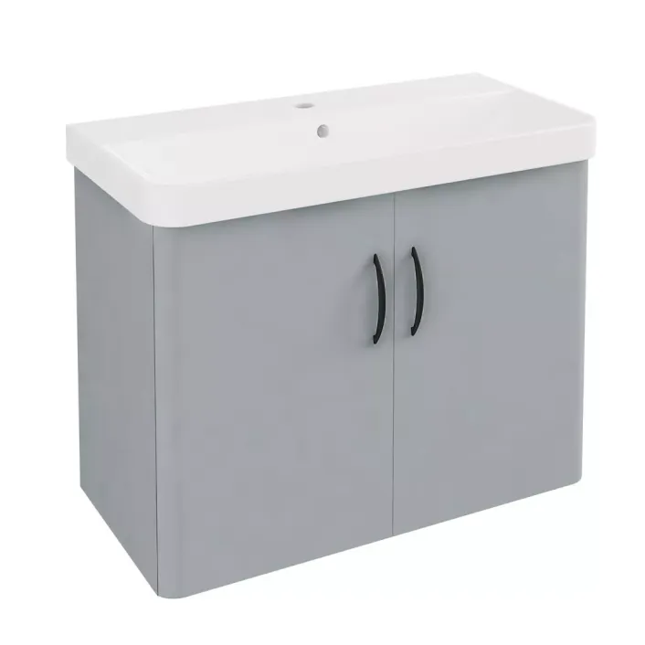 Eastbrook Cavone II 70CM 2 Door Wall Hung Basin Vanity Unit - Grey